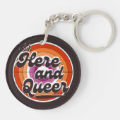 LGBTQ: Lesbische Flagge - Hier und Que Schlüsselanhänger (Rückseite)