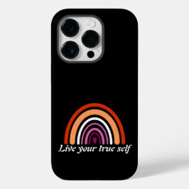 LGBTQ Lesbische Flagge: Leben Sie Ihr wahres Selbs Case-Mate iPhone 14 Pro Hülle