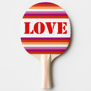 LGBTQ+ Lesbische Flagge mit Liebe Streifen - Tischtennis Schläger