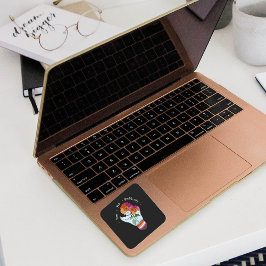 LGBTQ Lesbische Flagge Sonnenblumen in einer Glühb Quadratischer Aufkleber