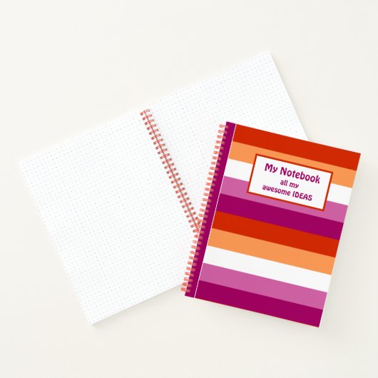 LGBTQ+ Lesbische Flaggenstreifen für Stolz - Notizblock (Innenseite)