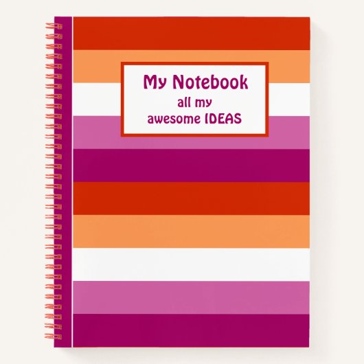 LGBTQ+ Lesbische Flaggenstreifen für Stolz - Notizblock (Vorderseite)