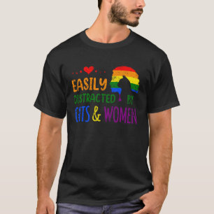 LGBTQ Lesbische Katzen leicht abgelenkt T-Shirt