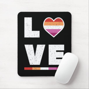 LGBTQ Lesbische Pride Flag Beängstigende Grunge-Li Mousepad