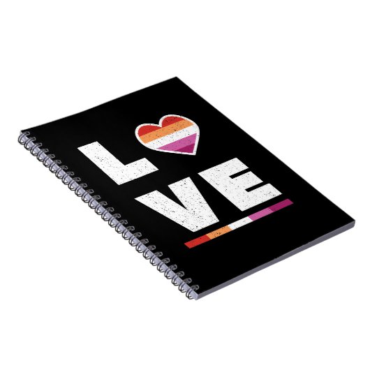 LGBTQ Lesbische Pride Flag Beängstigende Grunge-Li Notizblock (Rechte Seite)