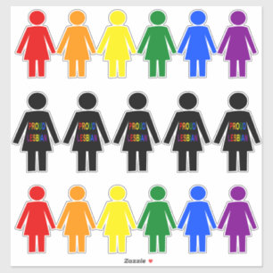 LGBTQ Lesbische Silhouette und Rainbow Ladys Aufkleber