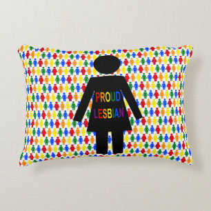 LGBTQ Lesbische Silhouette und Rainbow Ladys Dekokissen