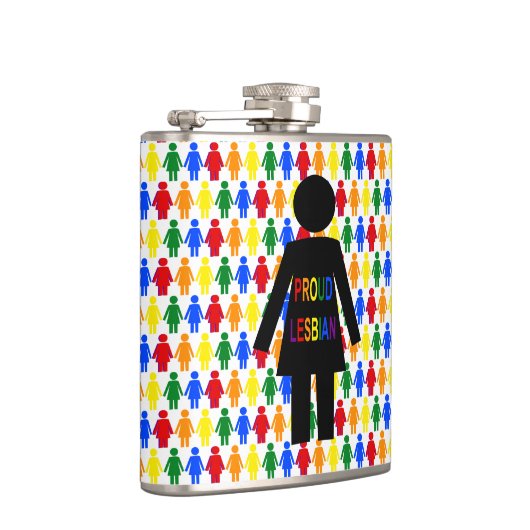 LGBTQ Lesbische Silhouette und Rainbow Ladys Flachmann (Rechts)