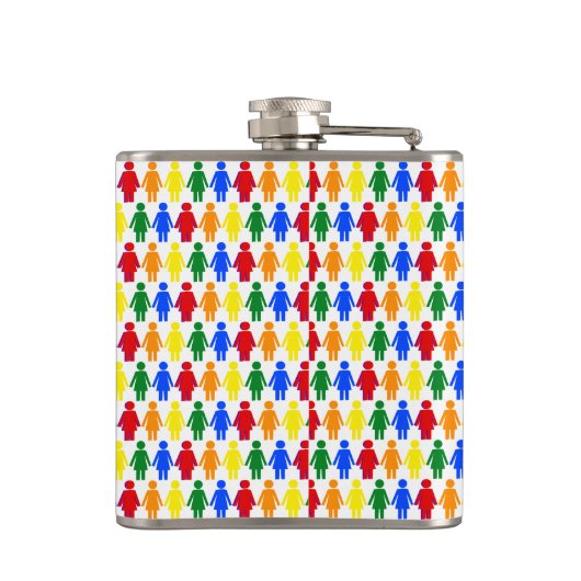 LGBTQ Lesbische Silhouette und Rainbow Ladys Flachmann (Rückseite)