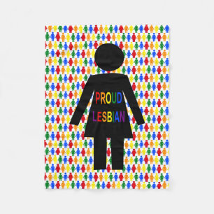 LGBTQ Lesbische Silhouette und Rainbow Ladys Fleecedecke