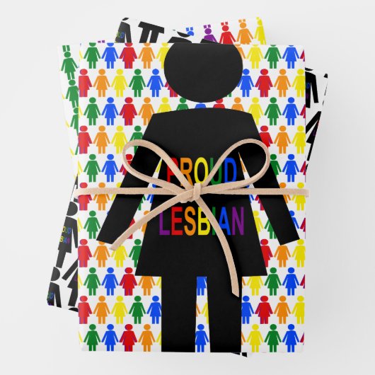 LGBTQ Lesbische Silhouette und Rainbow Ladys Geschenkpapier Set (Beispiel)