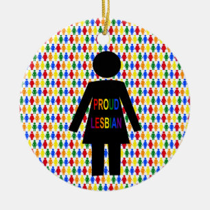 LGBTQ Lesbische Silhouette und Rainbow Ladys Keramik Ornament