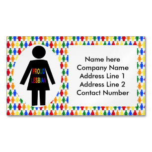 LGBTQ Lesbische Silhouette und Rainbow Ladys Magnetische Visitenkarte