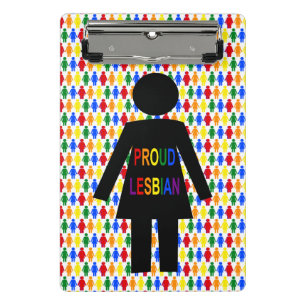 LGBTQ Lesbische Silhouette und Rainbow Ladys Mini Klemmbrett