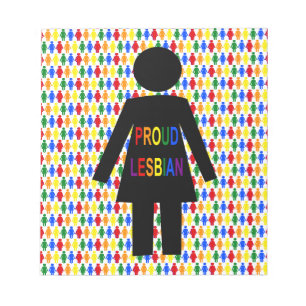 LGBTQ Lesbische Silhouette und Rainbow Ladys Notizblock