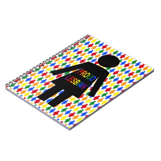 LGBTQ Lesbische Silhouette und Rainbow Ladys Notizblock (Linke Seite)