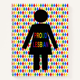 LGBTQ Lesbische Silhouette und Rainbow Ladys Notizblock