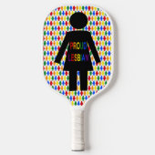 LGBTQ Lesbische Silhouette und Rainbow Ladys Pickleball Schläger (Vorderseite)