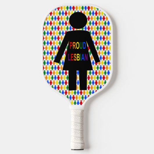 LGBTQ Lesbische Silhouette und Rainbow Ladys Pickleball Schläger (Vorderseite)