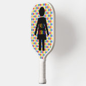 LGBTQ Lesbische Silhouette und Rainbow Ladys Pickleball Schläger (Links)