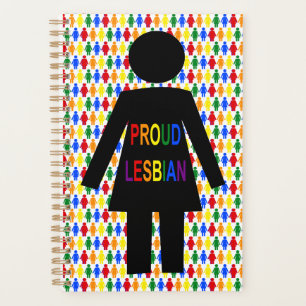 LGBTQ Lesbische Silhouette und Rainbow Ladys Planer