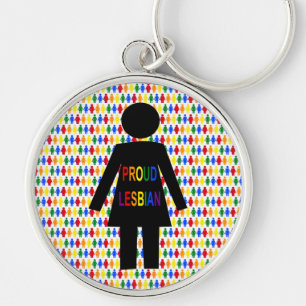 LGBTQ Lesbische Silhouette und Rainbow Ladys Schlüsselanhänger