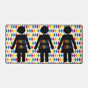 LGBTQ Lesbische Silhouette und Rainbow Ladys Schreibtischunterlage