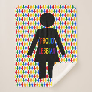 LGBTQ Lesbische Silhouette und Rainbow Ladys Sherpadecke