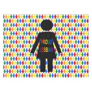 LGBTQ Lesbische Silhouette und Rainbow Ladys Tischdecke