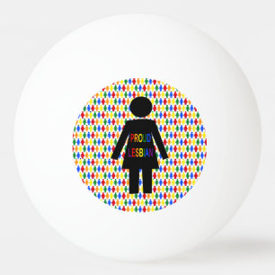 LGBTQ Lesbische Silhouette und Rainbow Ladys Tischtennisball