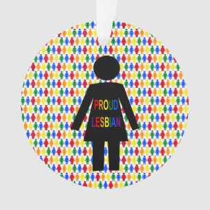 LGBTQ Lesbische Silhouette und Regenbogen-Frauen Ornament