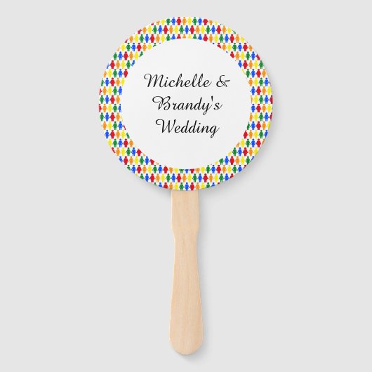 LGBTQ Lesbische Silhouette und Regenbogen Ladys Cu Fächer (Rückseite)