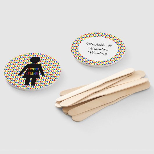 LGBTQ Lesbische Silhouette und Regenbogen Ladys Cu Fächer (Non-assembled)