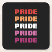 LGBTQ Lesbischer Pride Anpassbarer, wiederholter T Rechteckiger Pappuntersetzer (Vorderseite)