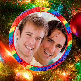 LGBTQ LGBT benutzerdefiniertes Foto Gay Regenbogen Keramik Ornament