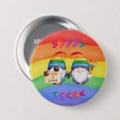 LGBTQ Liebe ist Liebe farbenfroher Regenbogen Button (Vorne & Hinten)