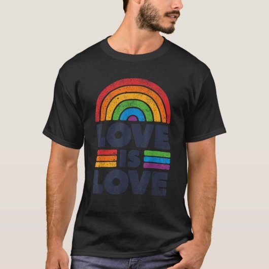 LGBTQ Liebe ist Liebe Gay Pride LGBT Ally Rainbow  T-Shirt (Vorderseite)