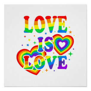 LGBTQ Liebe ist Liebe Gay Pride LGBT Regenbogenfla Poster