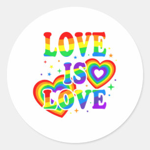 LGBTQ Liebe ist Liebe Gay Pride LGBT Regenbogenfla Runder Aufkleber