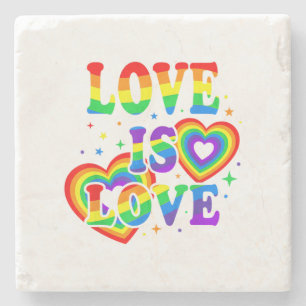 LGBTQ Liebe ist Liebe Gay Pride LGBT Regenbogenfla Steinuntersetzer