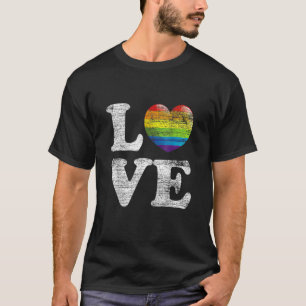 Lgbtq Liebe Regenbogenflagge Pride Monat Valentins T-Shirt