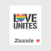 LGBTQ LIEBE UNITES AUFKLEBER (Blatt)