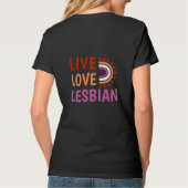 LGBTQ+ Live Liebe Lesben feiern Boho Regenbogen T-Shirt (Rückseite)