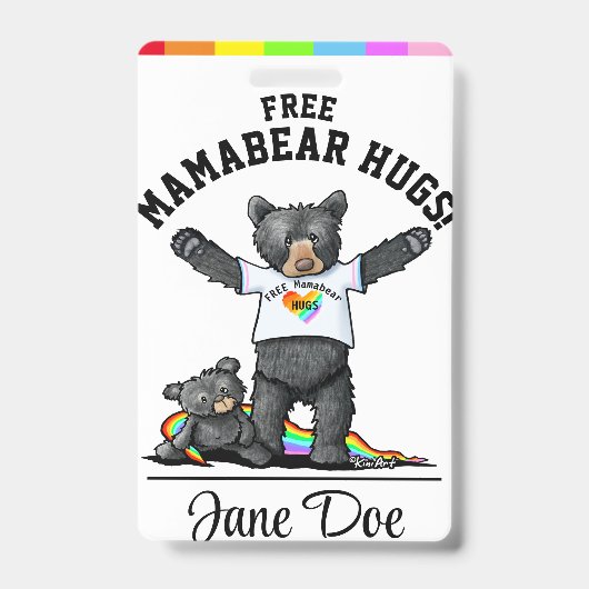 LGBTQ+ Mama Bear HUGS ID Abzeichen Ausweis (Front)