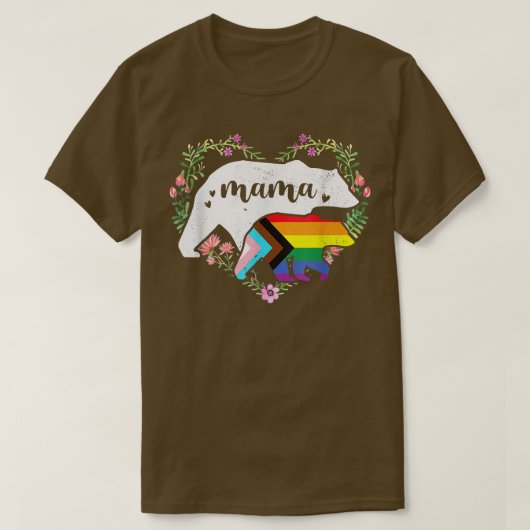 LGBTQ Mama Bear Progress Flag Gay Equal Righ T-Shirt (Design vorne)