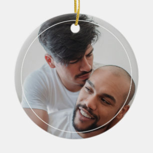 LGBTQ Männliches Paar Gay Olde Weihnachtsfest Fot Keramik Ornament