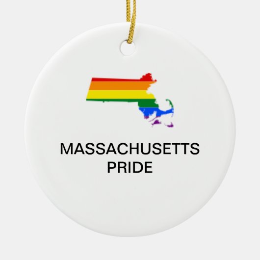 LGBTQ MASSACHUSETTS PRIDE Keramik Ornament (Vorne)