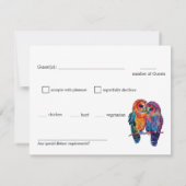 LGBTQ+ mit diätetischen Anforderungen Ewige Einhei RSVP Karte (Rückseite)