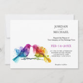 LGBTQ+ mit Foto Rainbow Lovebirds Einladung (Vorderseite)