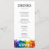 🌈 🐦 LGBTQ mit Hochzeit von Lieben Menükarte (Rückseite)